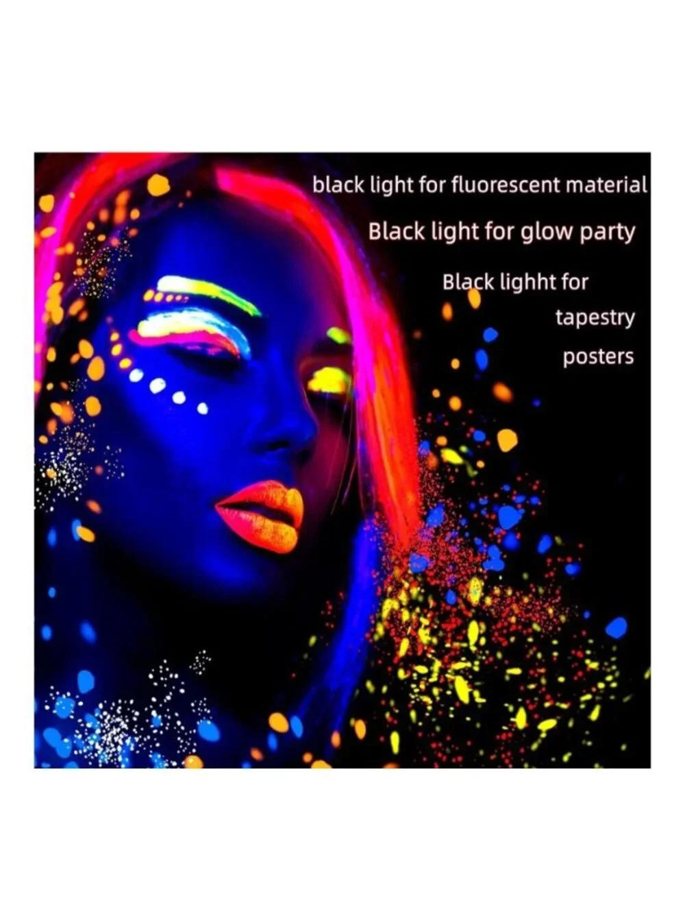 2 Pc Black Light Bar 10W 1ft LED UV Lights Glow Parties Fluorescent Poster Body